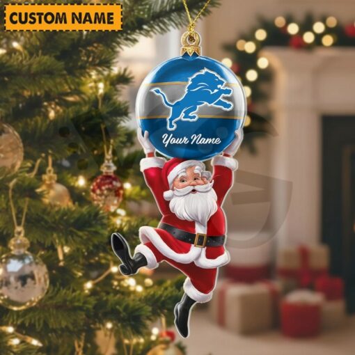 LIMITED EDITION - NEW CUSTOMIZED NFL04 DTL DETROIT LIONS CHRISTMAS ACRYLIC ORNAMENT