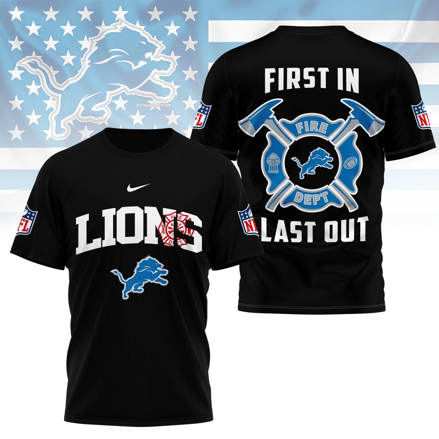 LIMITED EDITION - NEW CUSTOMIZED NFL04 DTL DETROIT LIONS T-SHIRT | MULTIPLE COLORS AVAILABLE