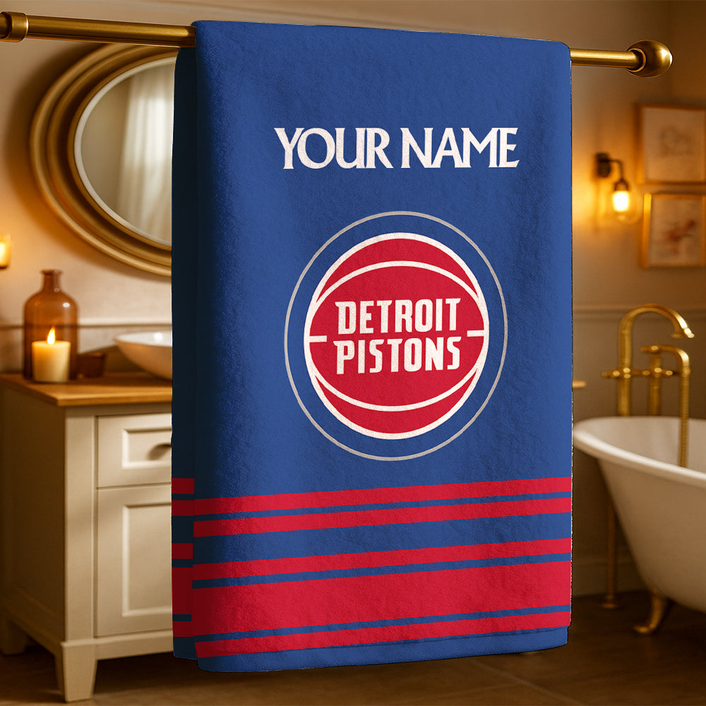 The Pistons NBA Personalized Beach & Bath Towel
