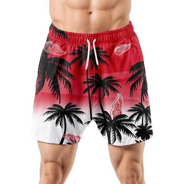 LIMITED EDITION - NEW CUSTOMIZED NHL22 DRW DETROIT RED WINGS UNISEX HAWAIIAN SHIRT & SHORTS SET