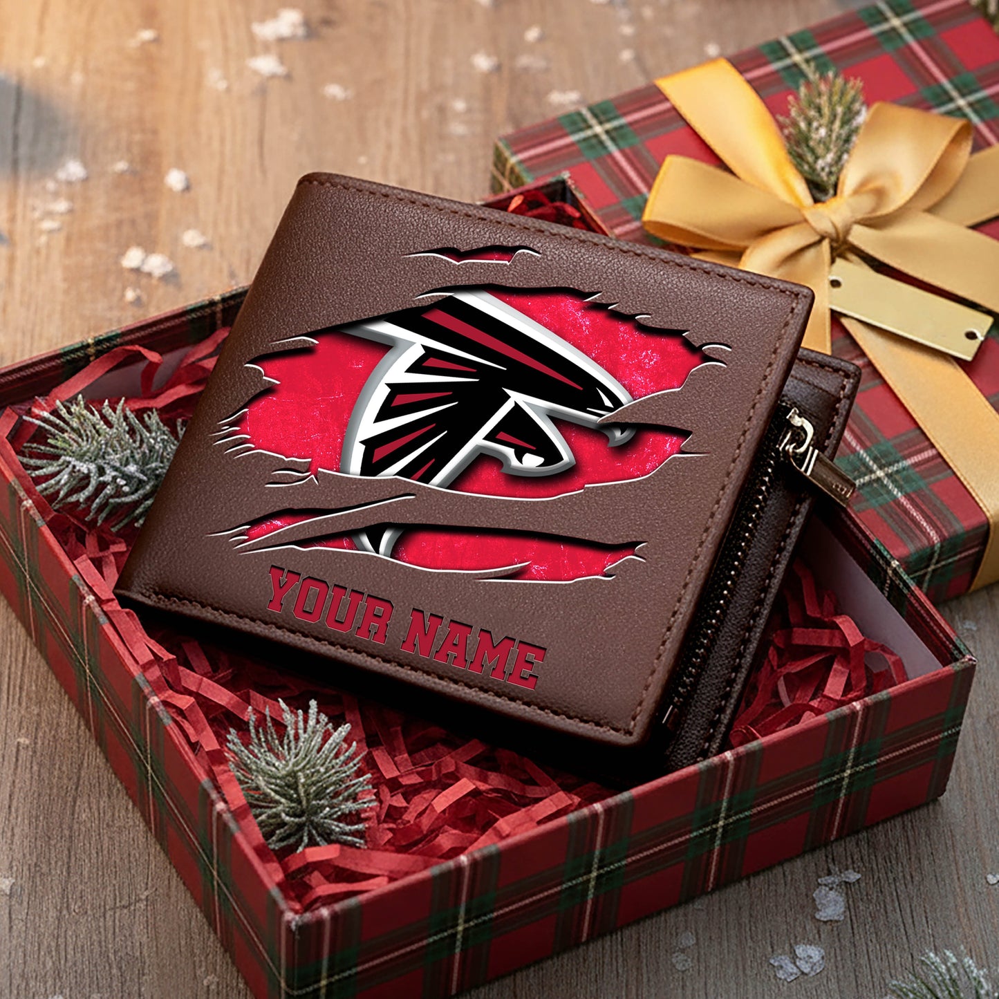LIMITED EDITION - NEW CUSTOMIZED NFL18 ATF ATLANTA FALCONS LEATHER WALLET