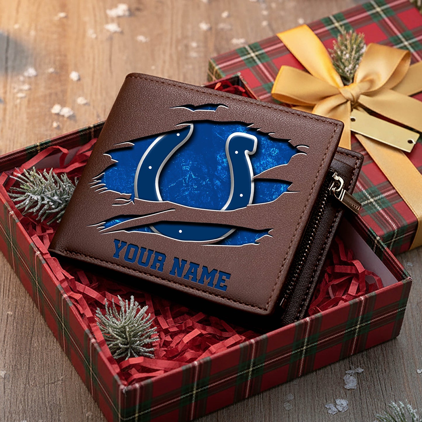 LIMITED EDITION - NEW CUSTOMIZED NFL17 IDC INDIANAPOLIS COLTS LEATHER WALLET