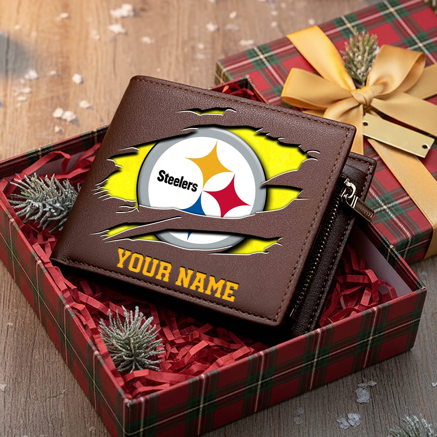 LIMITED EDITION - NEW CUSTOMIZED NFL14 PSB PITTSBURGH STEELERS LEATHER WALLET