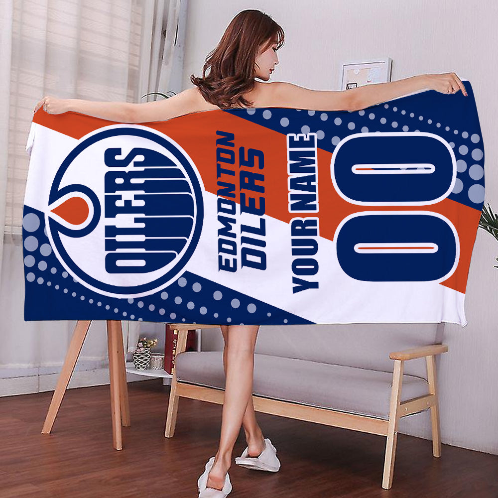 LIMITED EDITION - NEW CUSTOMIZED NHL03 EMO EDMONTON OILERS BEACH & BATH TOWEL