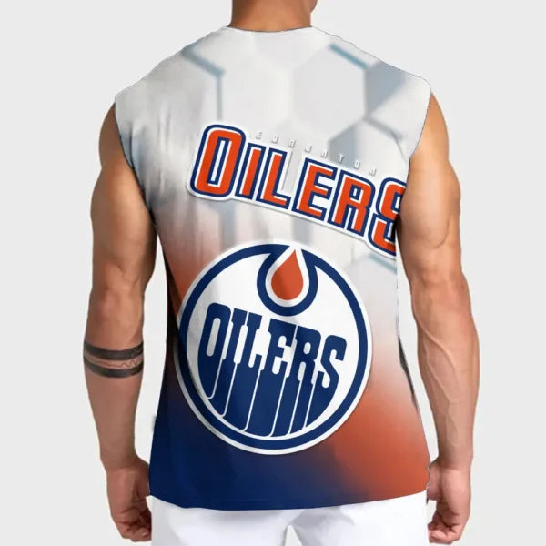 LIMITED EDITION - NEW CUSTOMIZED NHL03 EMO EDMONTON OILERS TANK TOP & GYM SHIRT