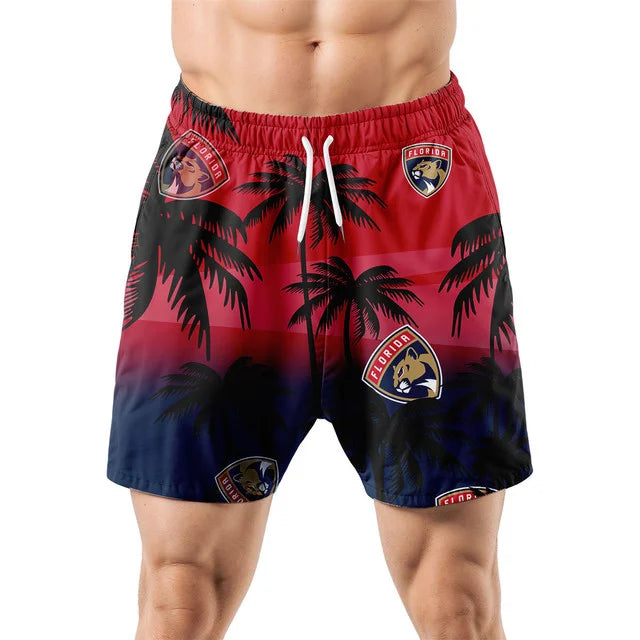LIMITED EDITION - NEW CUSTOMIZED NHL01 FPT FLORIDA PANTHERS UNISEX HAWAIIAN SHIRT & SHORTS SET