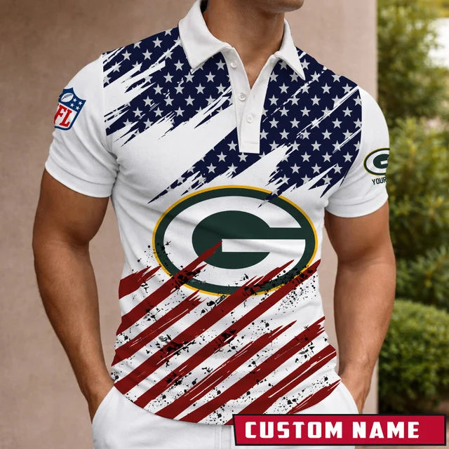 LIMITED EDITION - NEW CUSTOMIZED NFL08 GBP GREEN BAY PACKERS POLO SHIRT