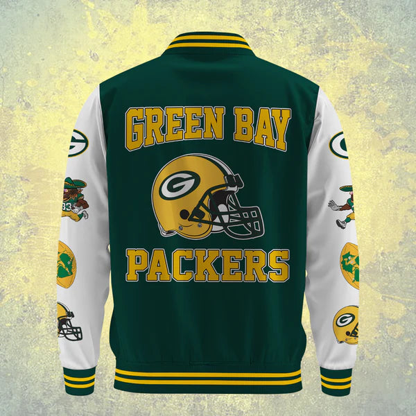 LIMITED EDITION - NEW CUSTOMIZED NFL08 GBP GREEN BAY PACKERS BASEBALL JACKET