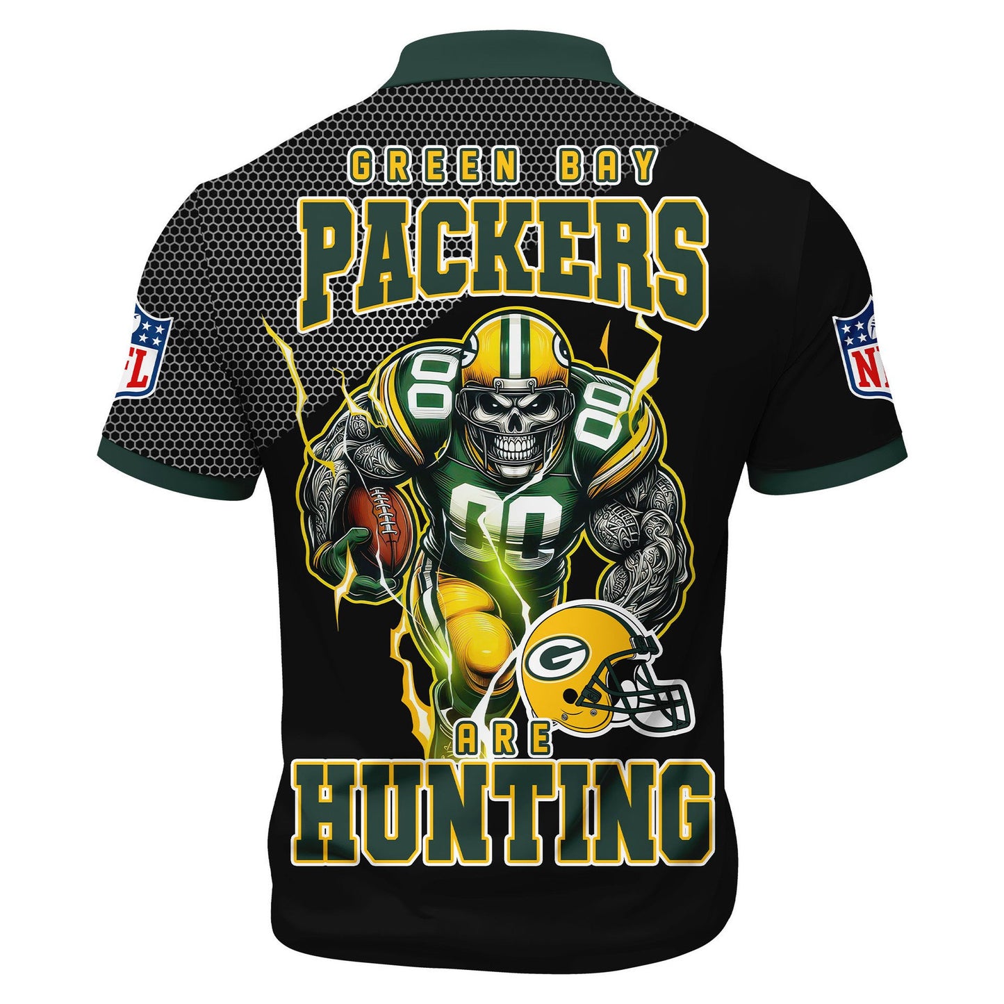 LIMITED EDITION - NEW CUSTOMIZED NFL08 GBP GREEN BAY PACKERS HARLEY-DAVIDSON POLO WITH ZIPPER SHIRT