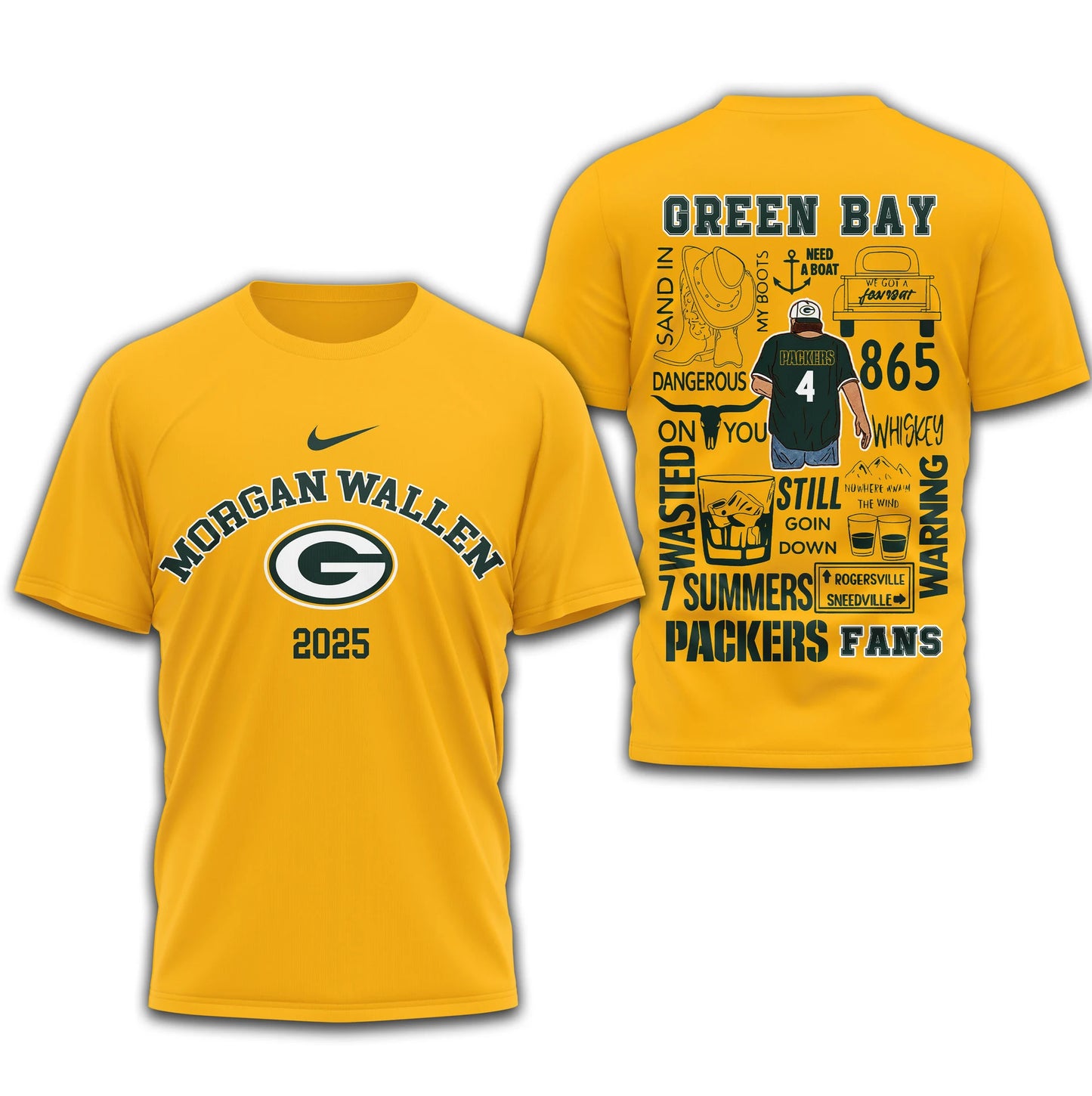 LIMITED EDITION - NEW CUSTOMIZED NFL08 GBP GREEN BAY PACKERS T-SHIRT | MULTIPLE COLORS AVAILABLE