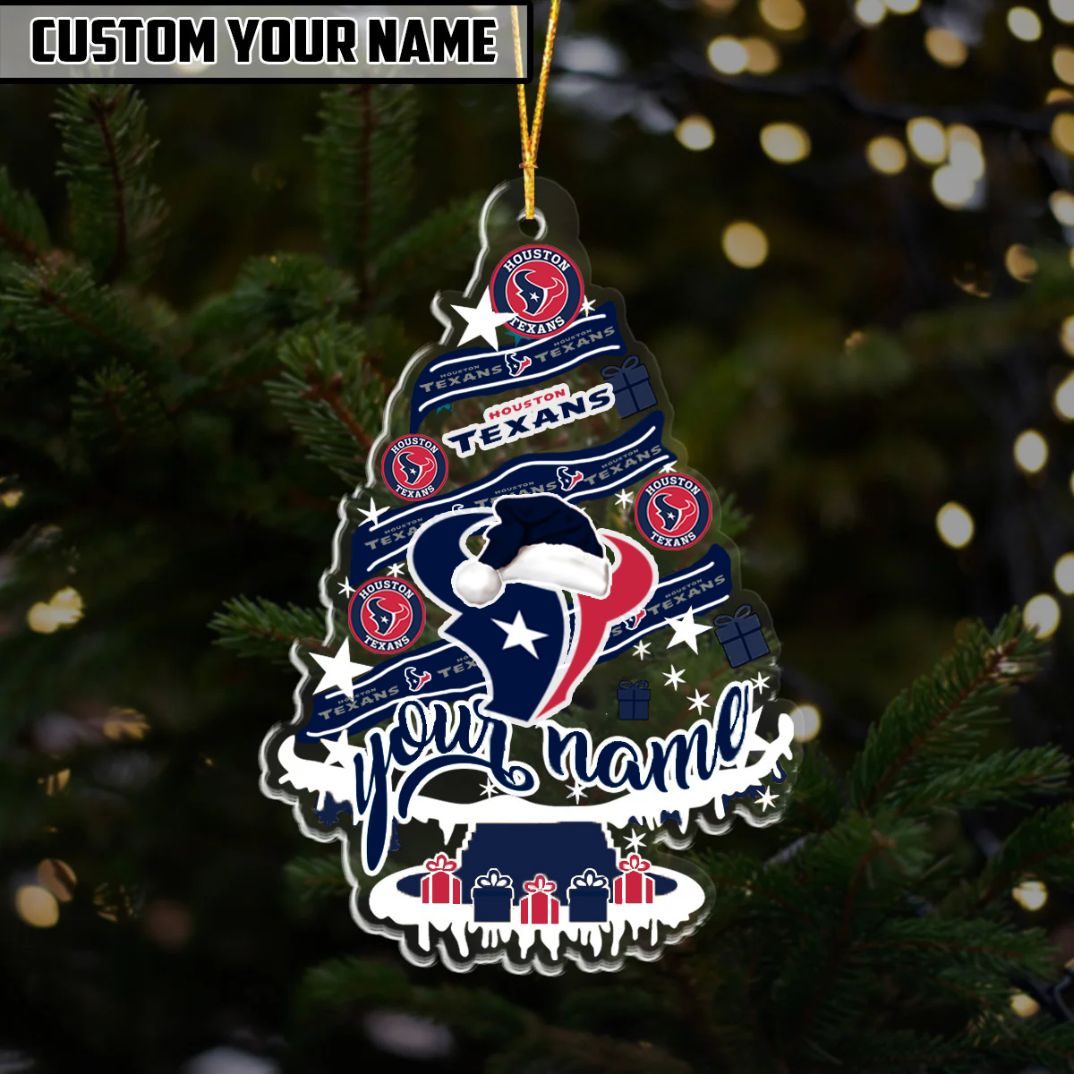 LIMITED EDITION - NEW CUSTOMIZED NFL15 HTT HOUSTON TEXANS ORNAMENT