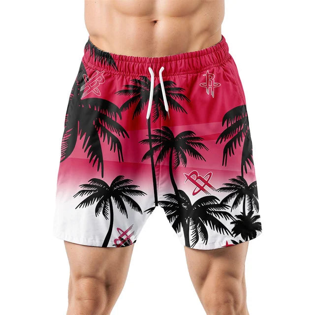 LIMITED EDITION - NEW CUSTOMIZED NBA07 HRO HOUSTON ROCKETS UNISEX HAWAIIAN SHIRT & SHORTS SET