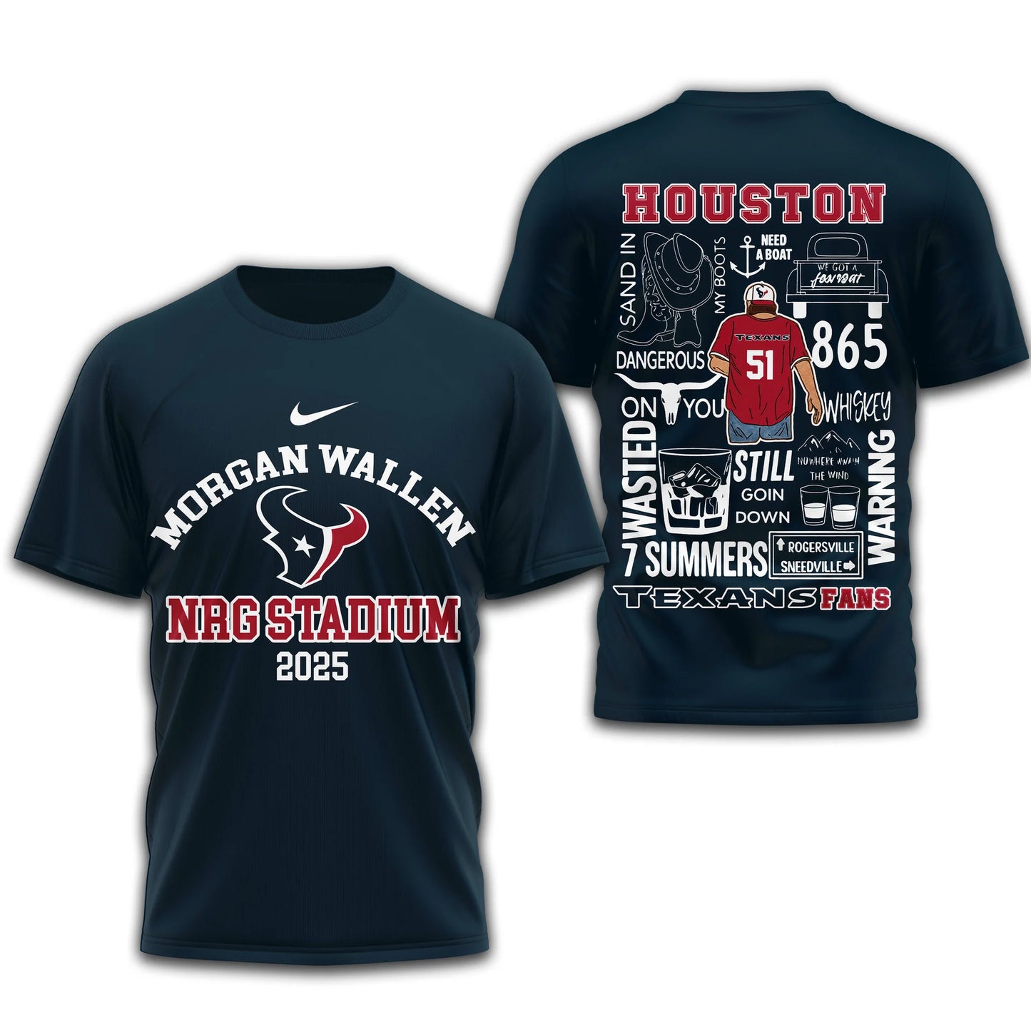 LIMITED EDITION - NEW CUSTOMIZED NFL15 HTT HOUSTON TEXANS T-SHIRT | MULTIPLE COLORS AVAILABLE