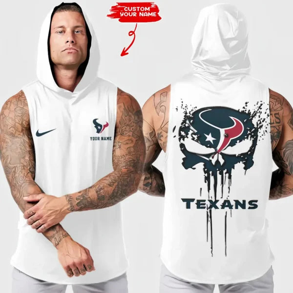 LIMITED EDITION - NEW CUSTOMIZED NFL15 HTT HOUSTON TEXANS HOODED TANK TOP