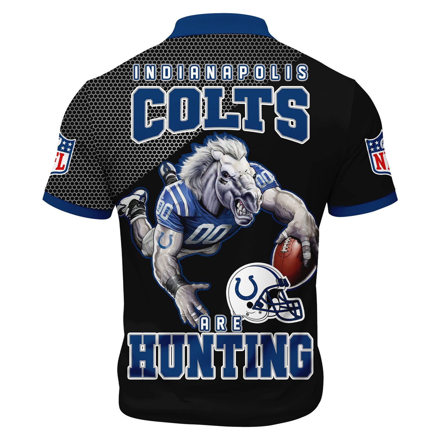 LIMITED EDITION - NEW CUSTOMIZED NFL17 IDC INDIANAPOLIS COLTS HARLEY-DAVIDSON POLO WITH ZIPPER SHIRT