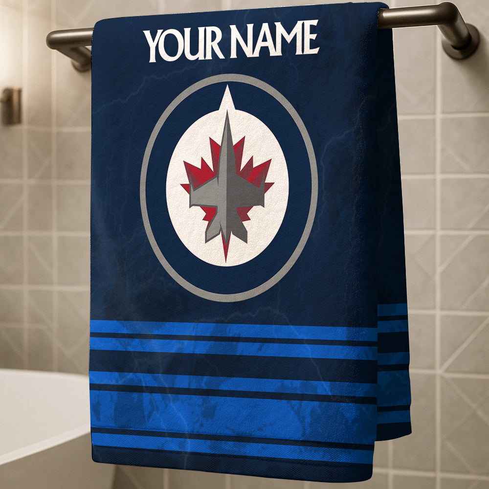 LIMITED EDITION - NEW CUSTOMIZED NHL21 WPJ WINNIPEG JETS BEACH & BATH TOWEL