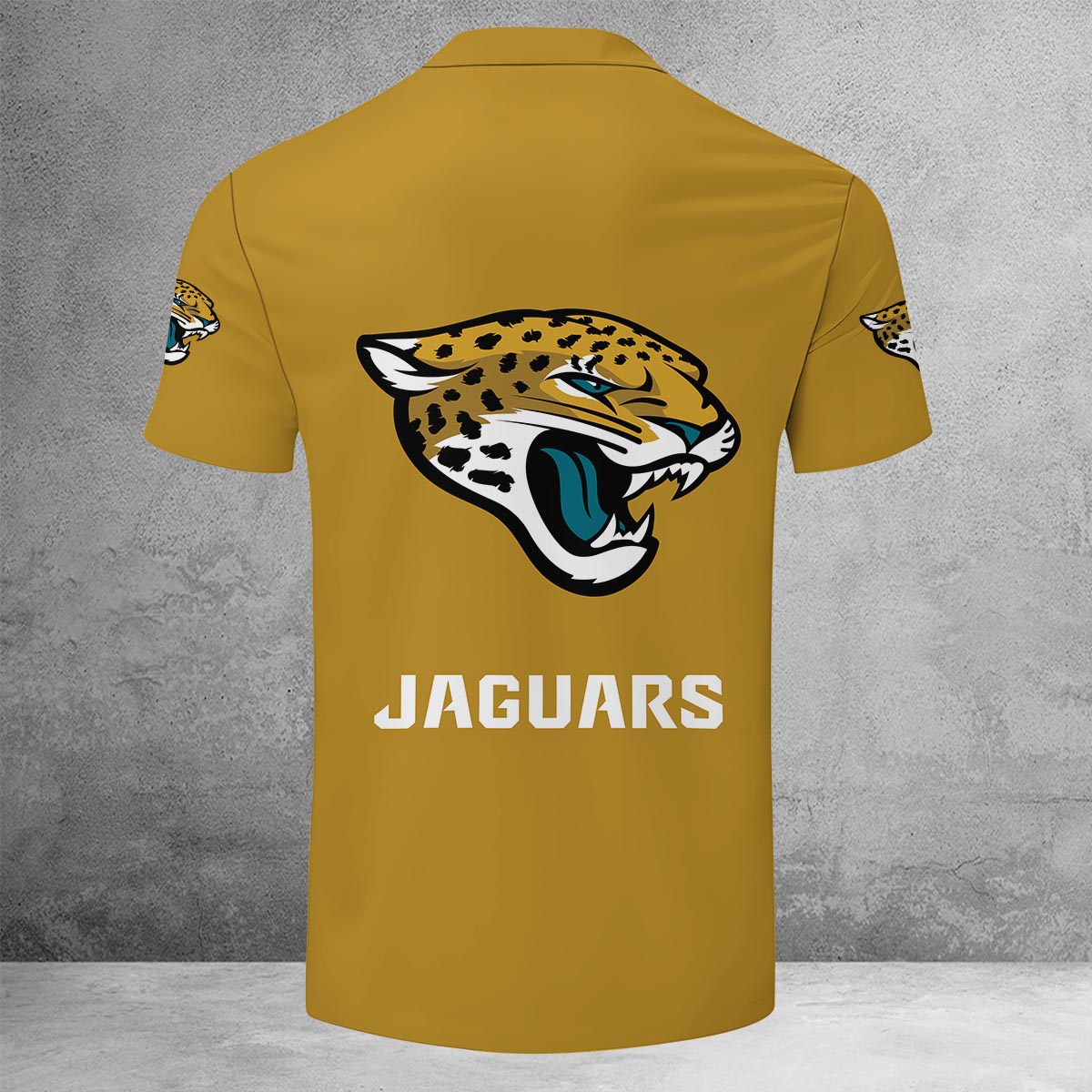 LIMITED EDITION - NEW CUSTOMIZED NFL30 JSJ JACKSONVILLE JAGUARS ZIP POLO SHIRT