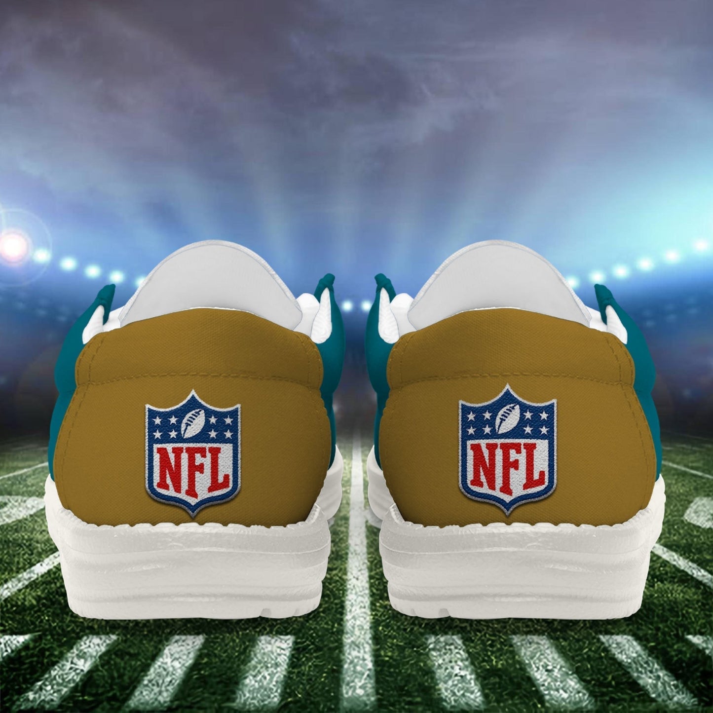 LIMITED EDITION - NEW CUSTOMIZED NFL30 JSJ JACKSONVILLE JAGUARS LOAFER SHOES
