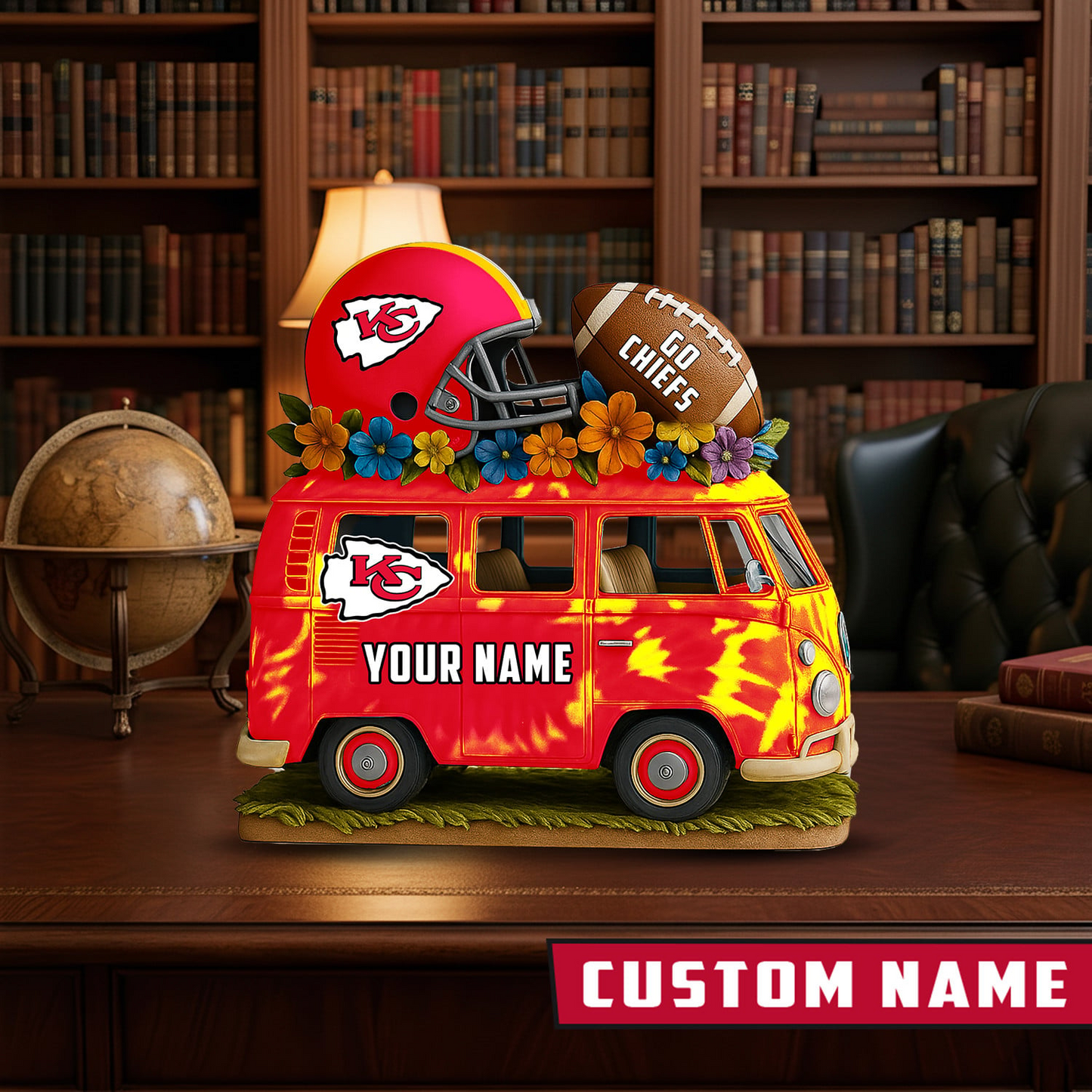 LIMITED EDITION - NEW CUSTOMIZED NFL01 KCC KANSAS CITY CHIEFS BUS ACRYLIC BLOCK