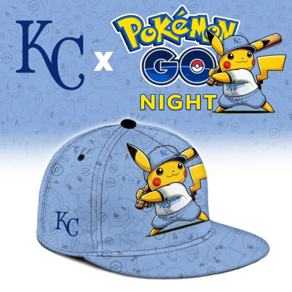 LIMITED EDITION - NEW CUSTOMIZED MLB19 KCR KANSAS CITY ROYALS x POKEMON BASEBALL JERSEY & CAP