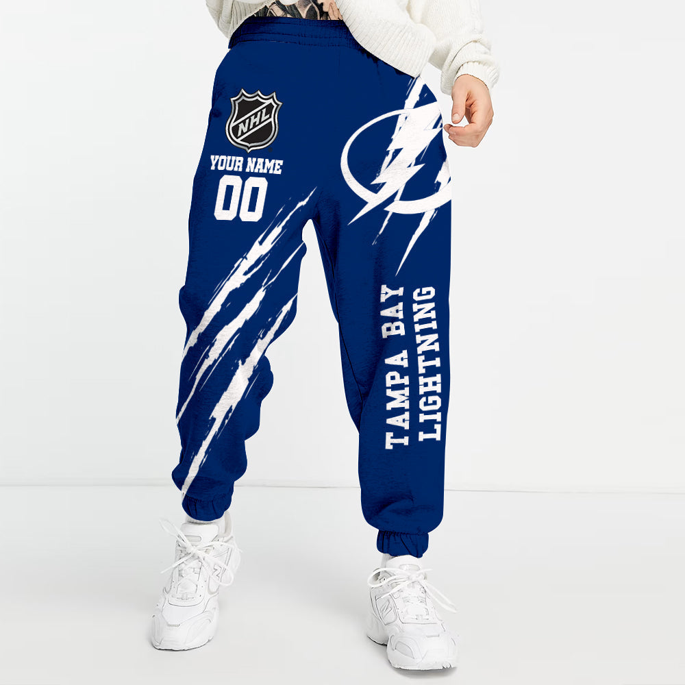 LIMITED EDITION - NEW CUSTOMIZED NHL12 TPL TAMPA BAY LIGHTNING UNISEX LONG PANTS