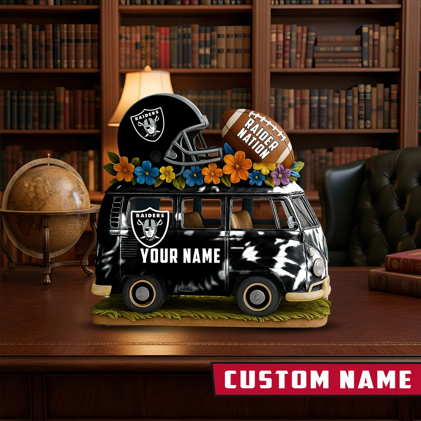 LIMITED EDITION - NEW CUSTOMIZED NFL07 LVR LAS VEGAS RAIDERS BUS ACRYLIC BLOCK