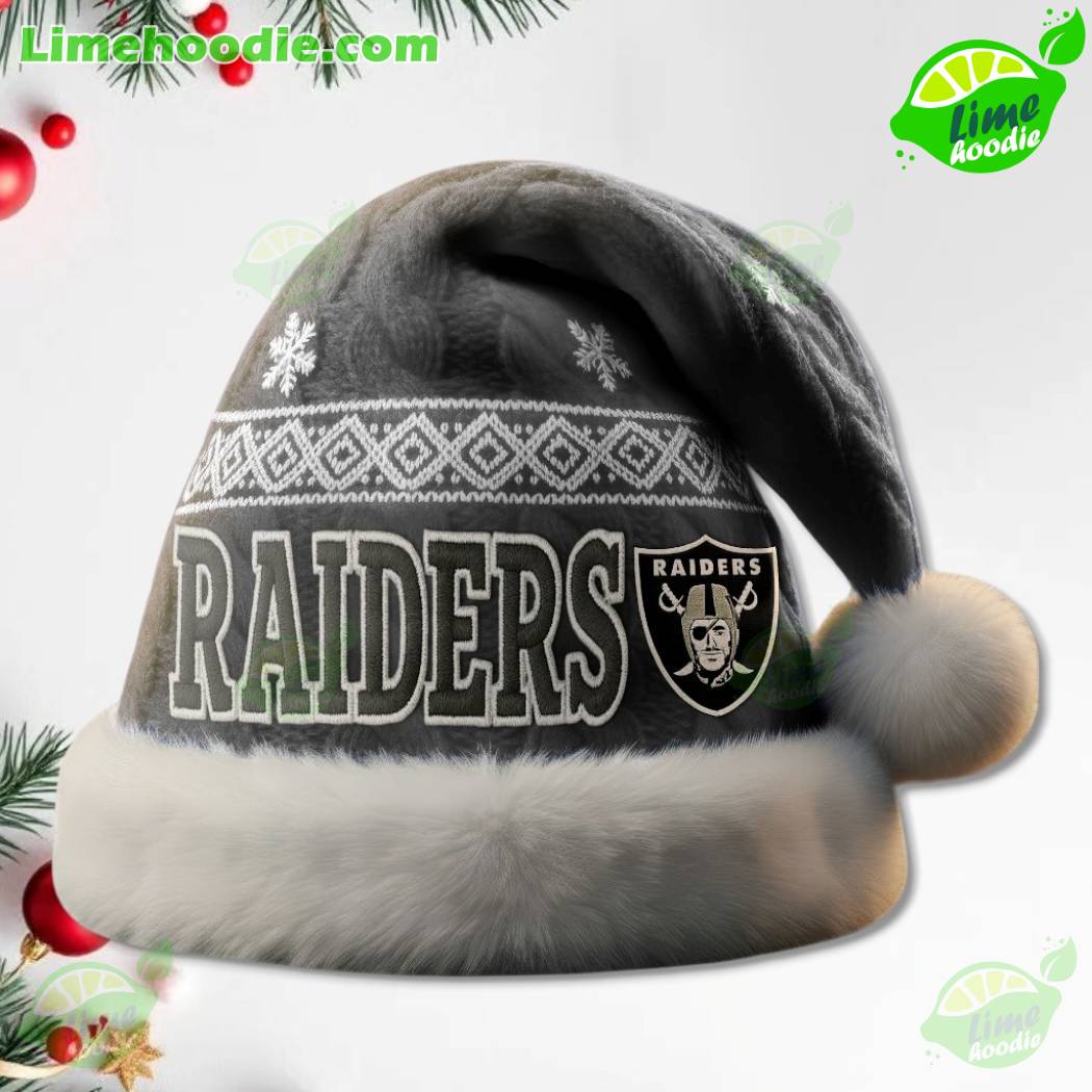 LIMITED EDITION - NEW CUSTOMIZED NFL07 LVR LAS VEGAS RAIDERS CHRISTMAS HAT
