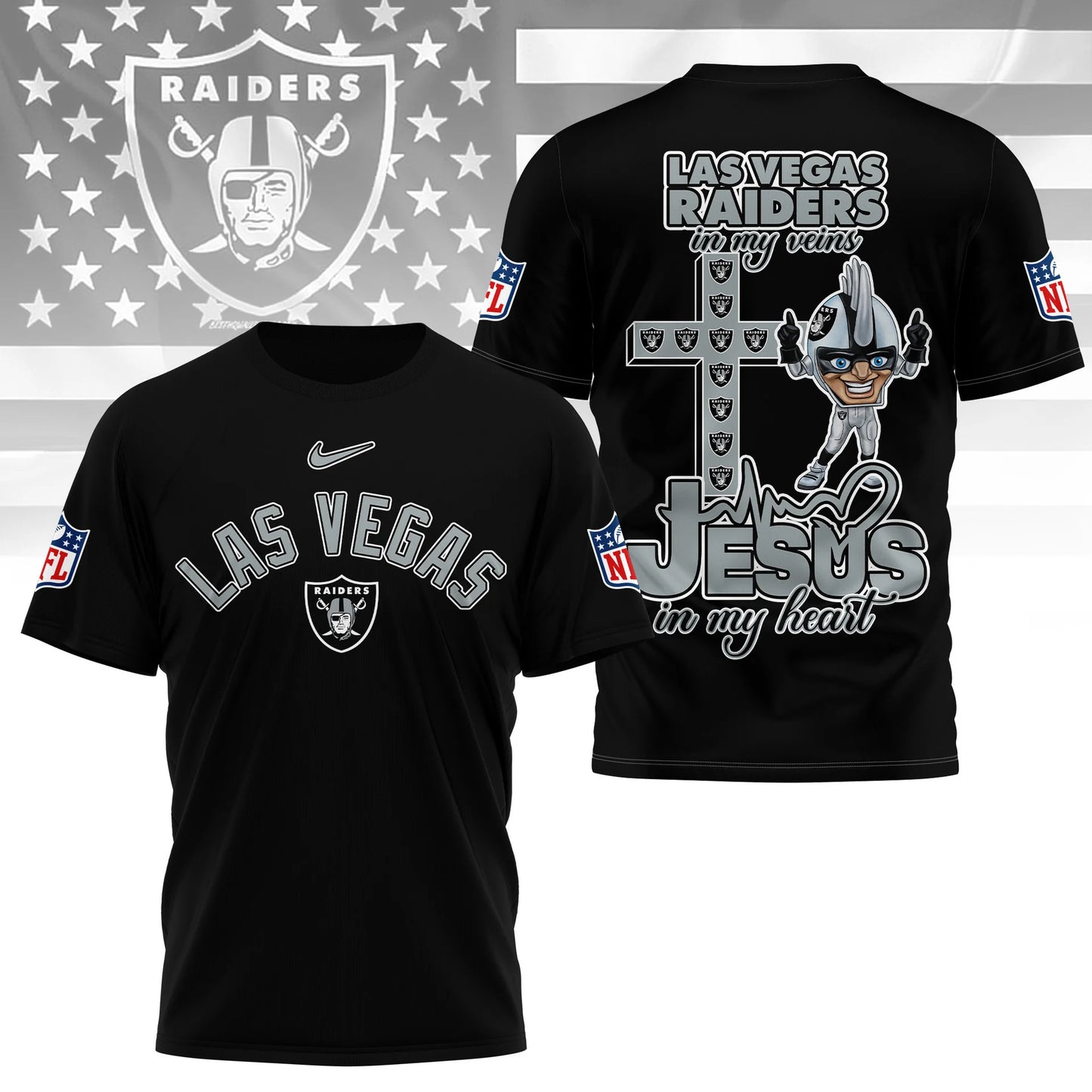 LIMITED EDITION - NEW CUSTOMIZED NFL07 LVR LAS VEGAS RAIDERS T-SHIRT | MULTIPLE COLORS AVAILABLE