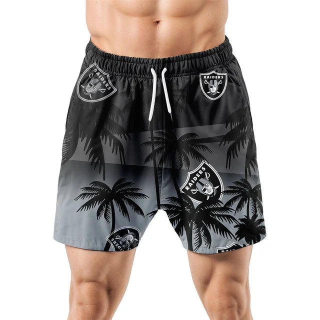 LIMITED EDITION - NEW CUSTOMIZED NFL07 LVR LAS VEGAS RAIDERS UNISEX HAWAIIAN SHIRT & SHORTS SET