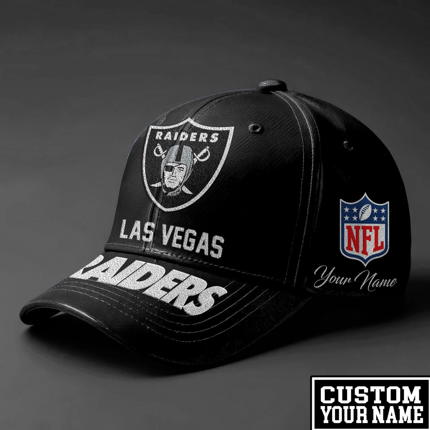 LIMITED EDITION - NEW CUSTOMIZED NFL07 LVR LAS VEGAS RAIDERS CLASSIC CAP