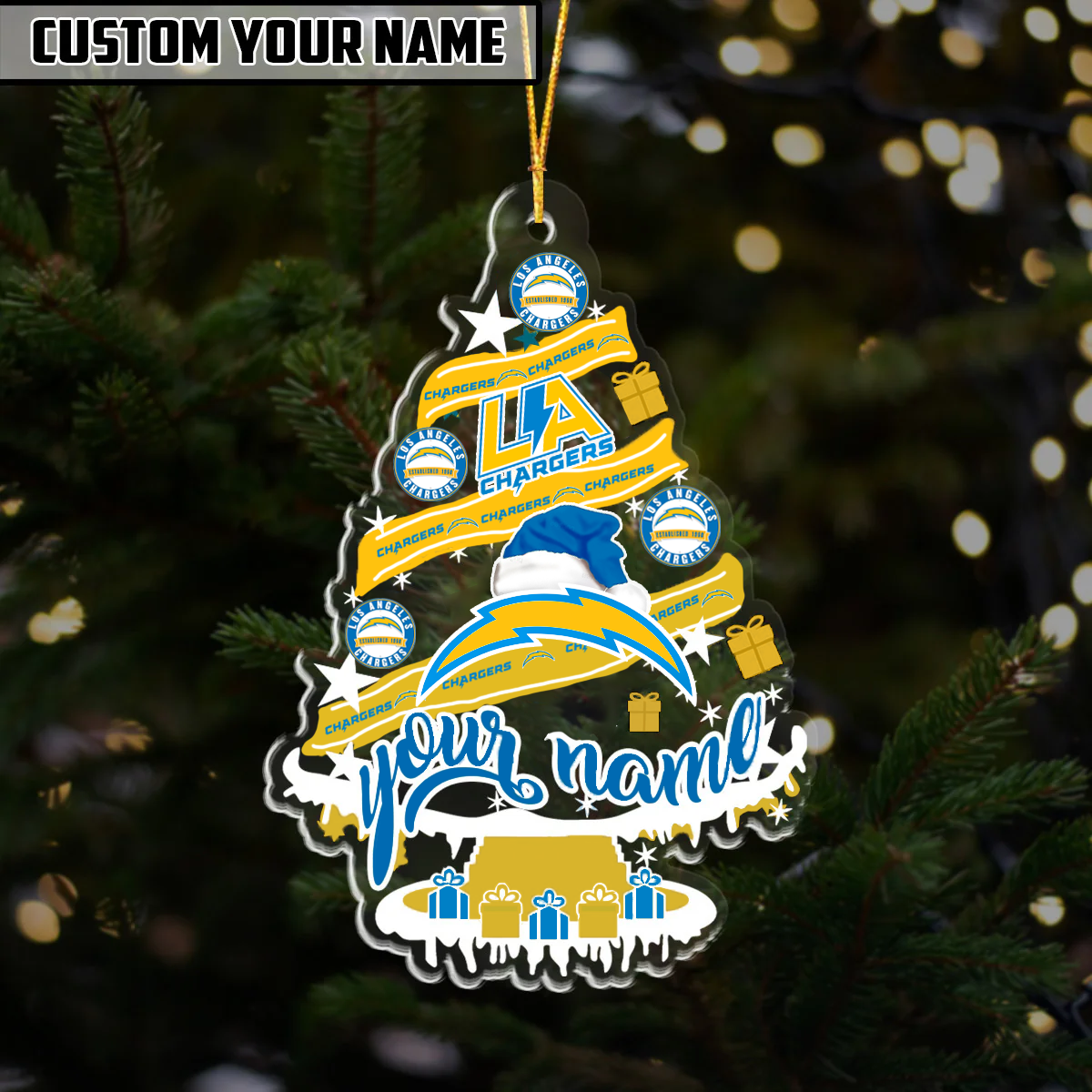 LIMITED EDITION - NEW CUSTOMIZED NFL09 LAC LOS ANGELES CHARGERS ORNAMENT