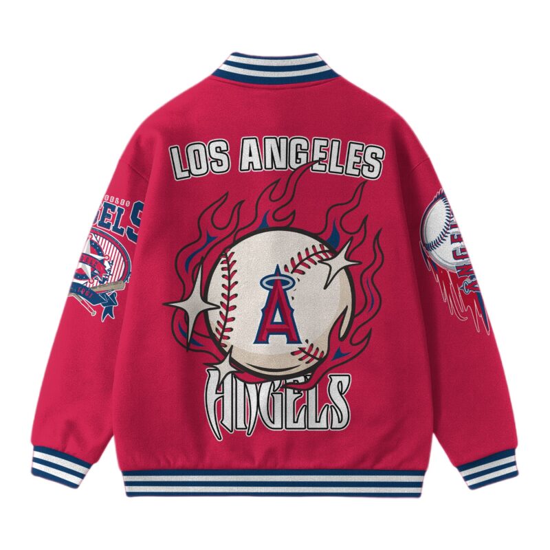 LIMITED EDITION - NEW CUSTOMIZED MLB27 LA ANGELS SATIN VARSITY & BASEBALL JACKET