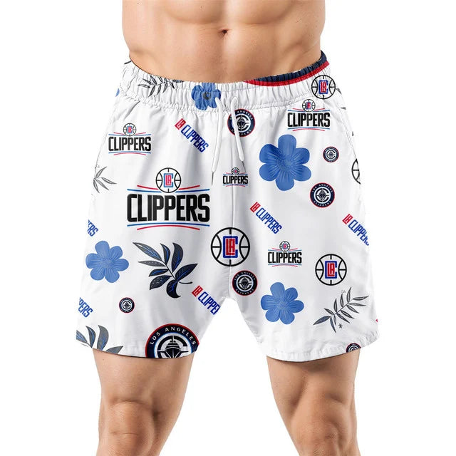 LIMITED EDITION - NEW CUSTOMIZED NBA10 LCL LOS ANGELES CLIPPERS UNISEX HAWAIIAN SHIRT & SHORTS SET