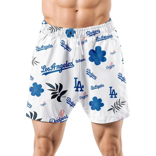 LIMITED EDITION - NEW CUSTOMIZED MLB02 LAD LOS ANGELES DODGERS UNISEX HAWAIIAN SHIRT & SHORTS SET