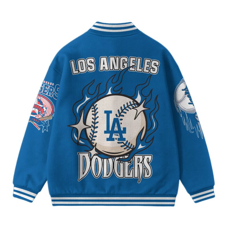 LIMITED EDITION - NEW CUSTOMIZED MLB02 LA DODGERS SATIN VARSITY & BASEBALL JACKET