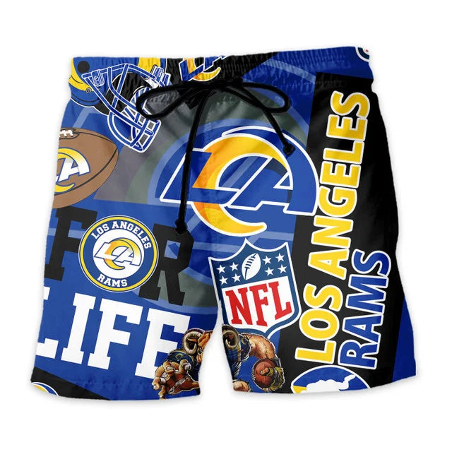 LIMITED EDITION - NEW CUSTOMIZED NFL22 LAR LOS ANGELES RAMS UNISEX HAWAIIAN SHIRT & SHORTS SET