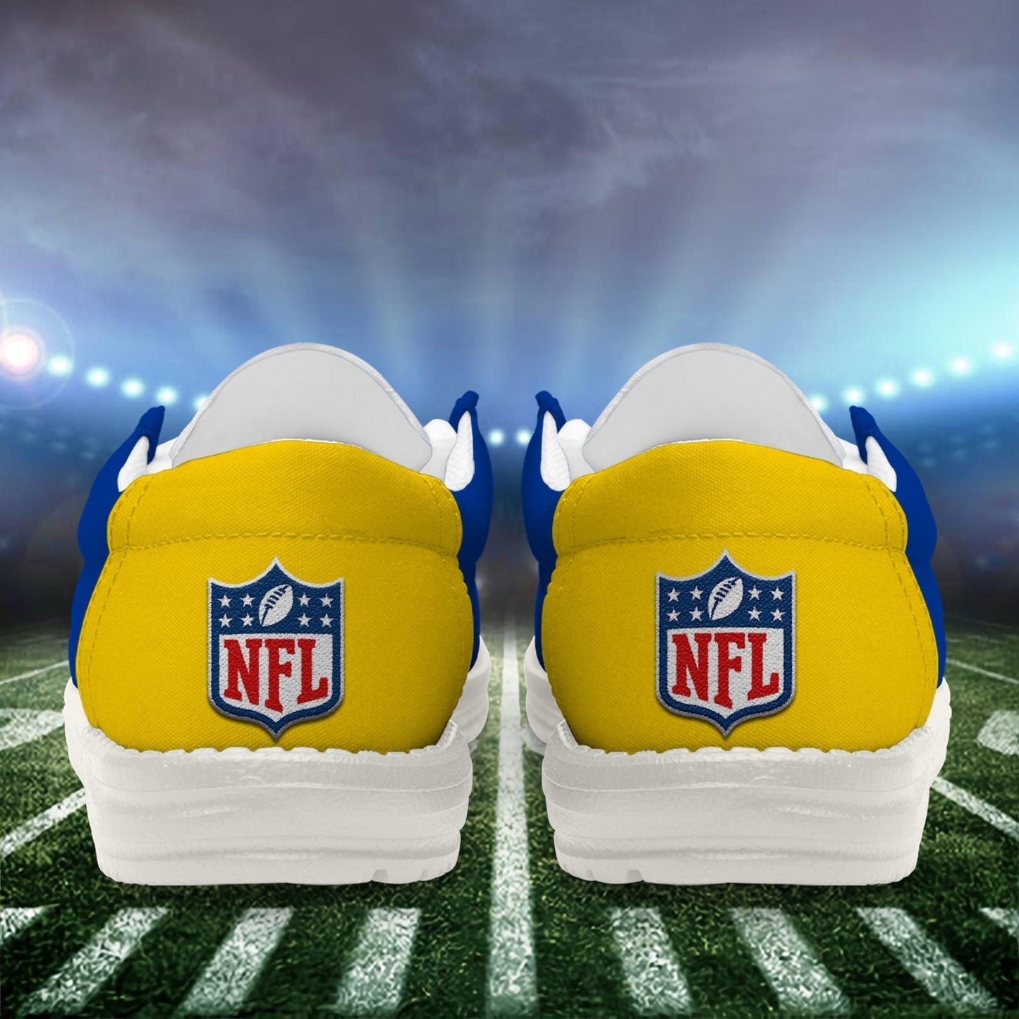 LIMITED EDITION - NEW CUSTOMIZED NFL22 LAR LOS ANGELES RAMS LOAFER SHOES