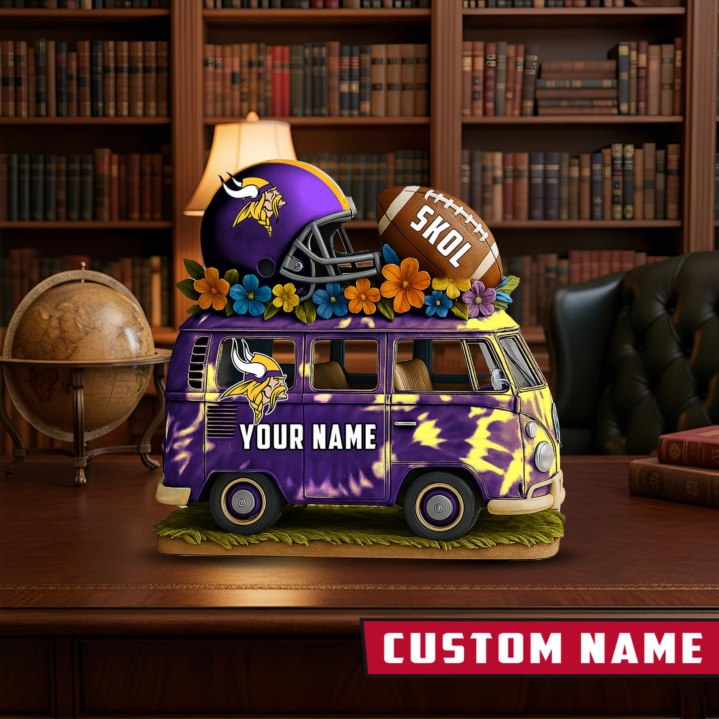 LIMITED EDITION - NEW CUSTOMIZED NFL05 MVK MINNESOTA VIKINGS BUS ACRYLIC BLOCK