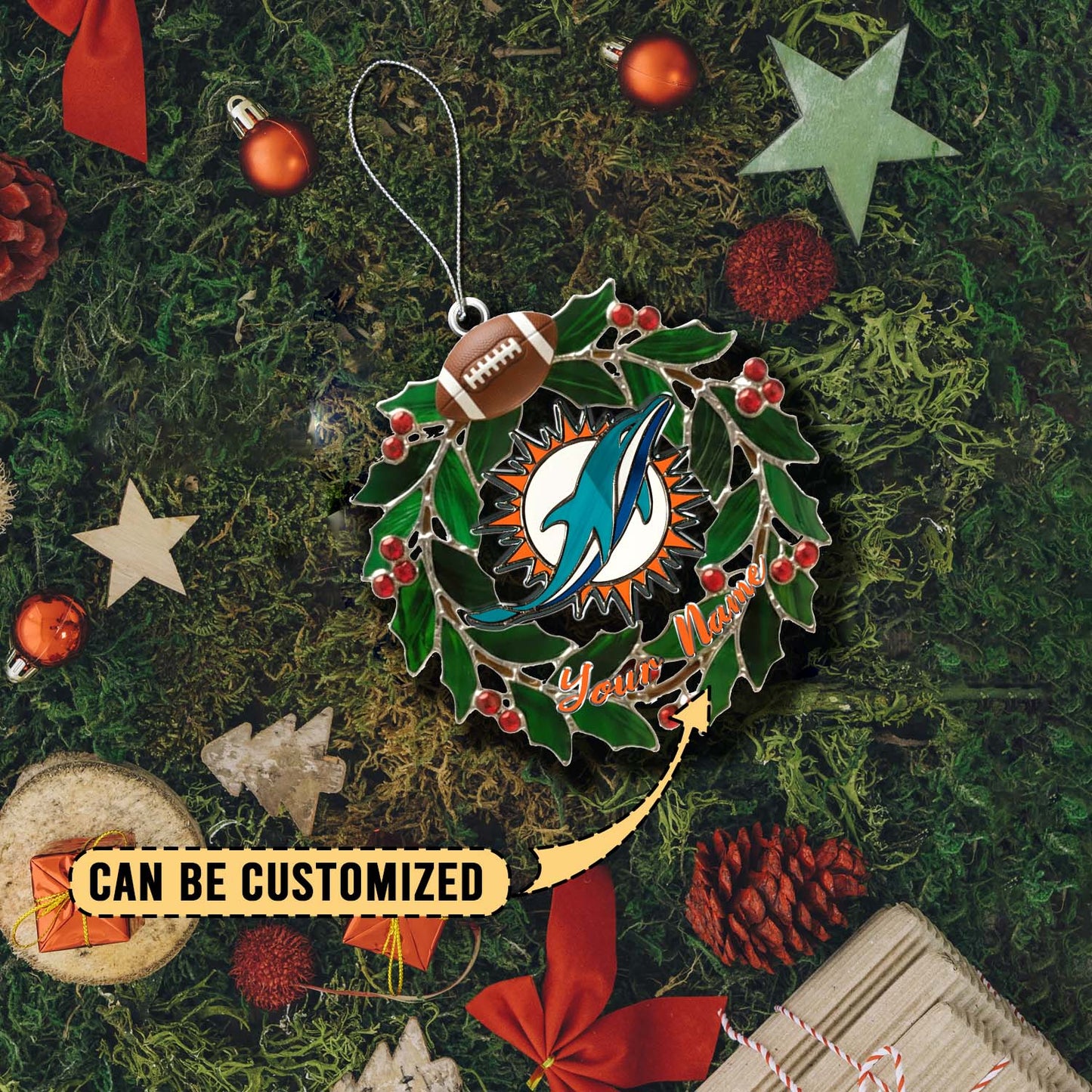 LIMITED EDITION - NEW CUSTOMIZED NFL19 MDP MIAMI DOLPHINS ACRYLIC ORNAMENT