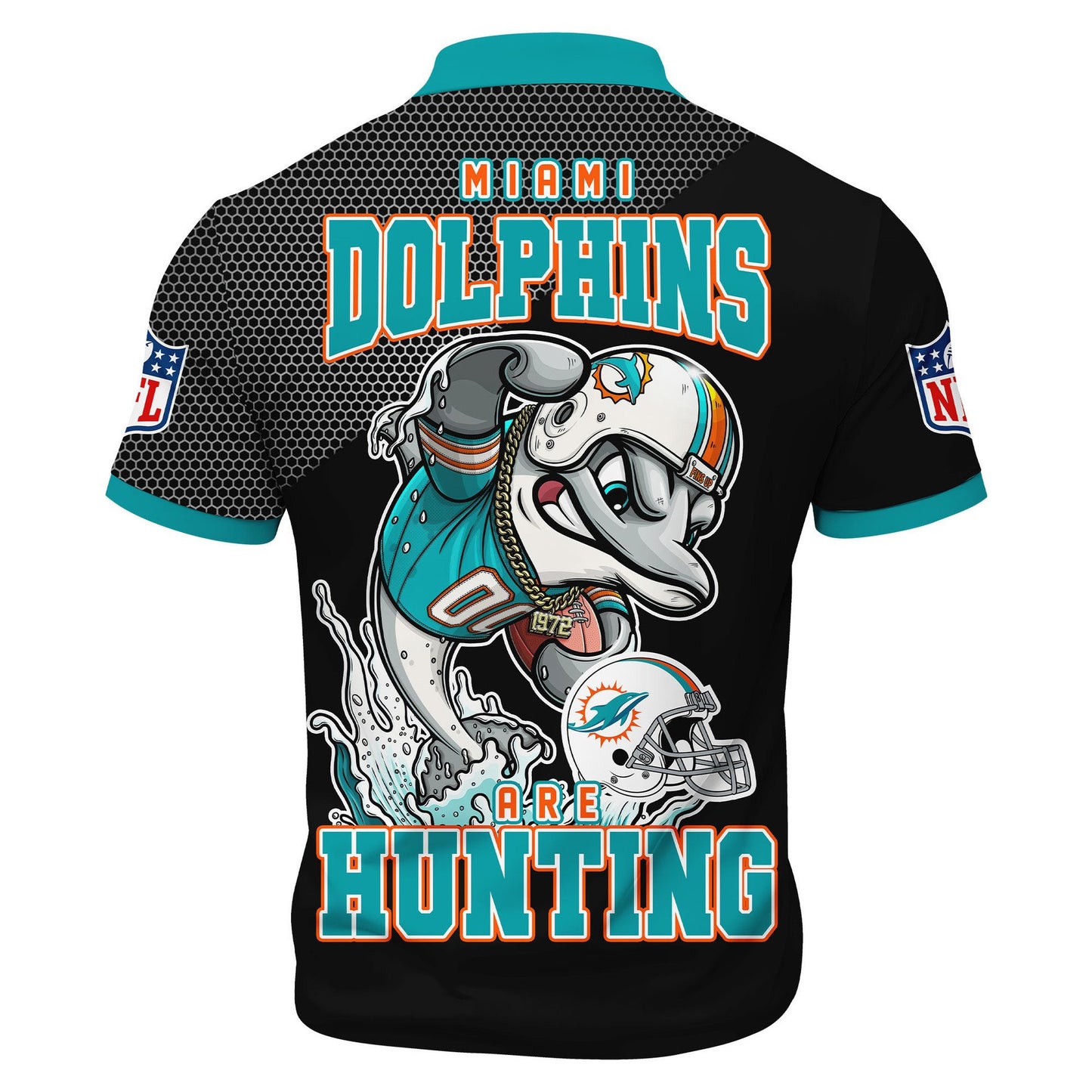LIMITED EDITION - NEW CUSTOMIZED NFL19 MDP MIAMI DOLPHINS HARLEY-DAVIDSON POLO WITH ZIPPER SHIRT