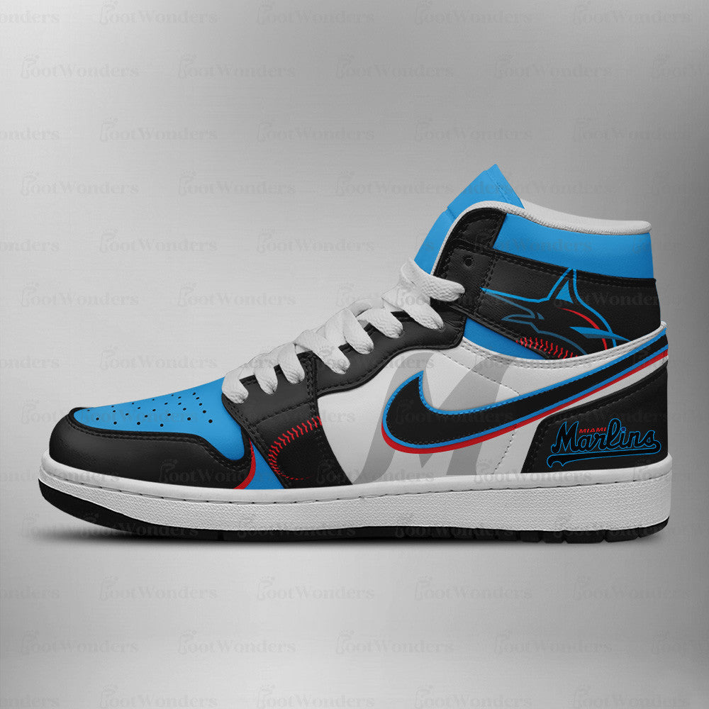 LIMITED EDITION - NEW CUSTOMIZED MLB20 MMS MIAMI MARLINS AIR JORDAN SNEAKERS