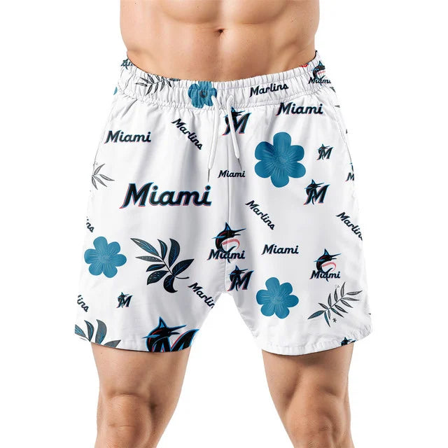 LIMITED EDITION - NEW CUSTOMIZED MLB20 MMS MIAMI MARLINS UNISEX HAWAIIAN SHIRT & SHORTS SET