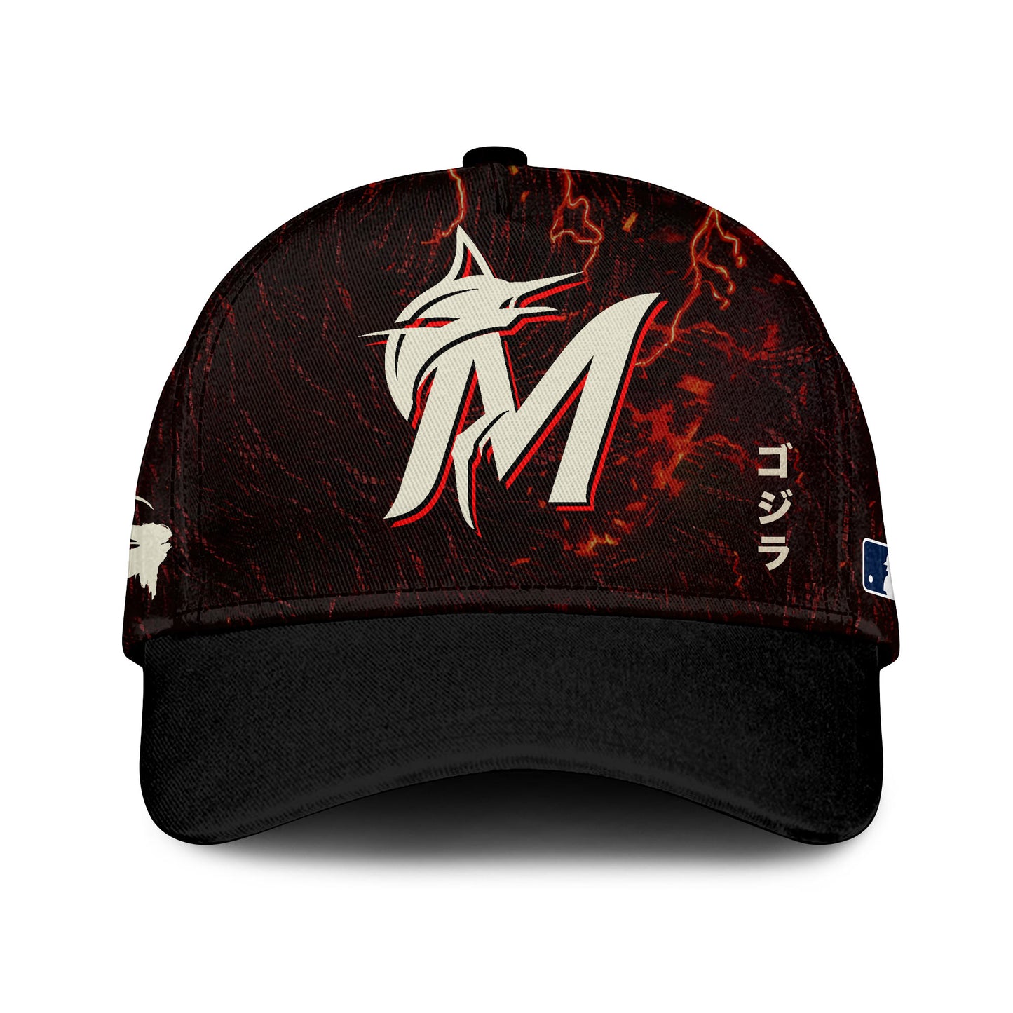 LIMITED EDITION - NEW CUSTOMIZED MLB20 MMS MIAMI MARLINS x GODZILLA BASEBALL JERSEY & CAP