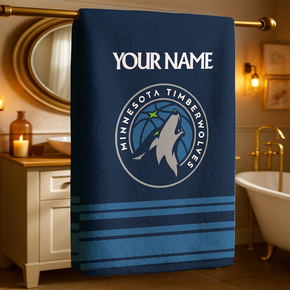T-Wolves NBA Personalized Beach & Bath Towel