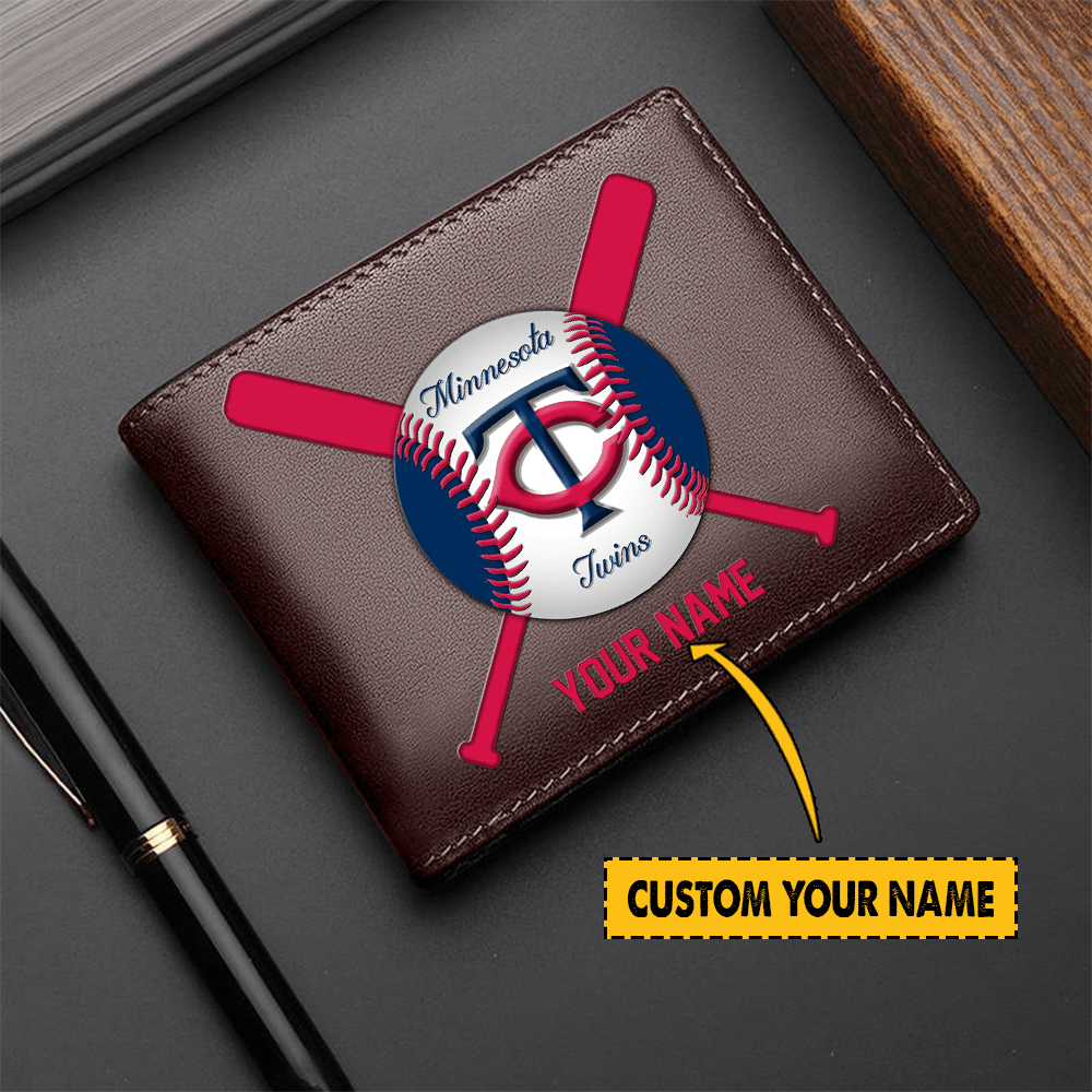 LIMITED EDITION - NEW CUSTOMIZED MLB22 MTS MINNESOTA TWINS LEATHER WALLET