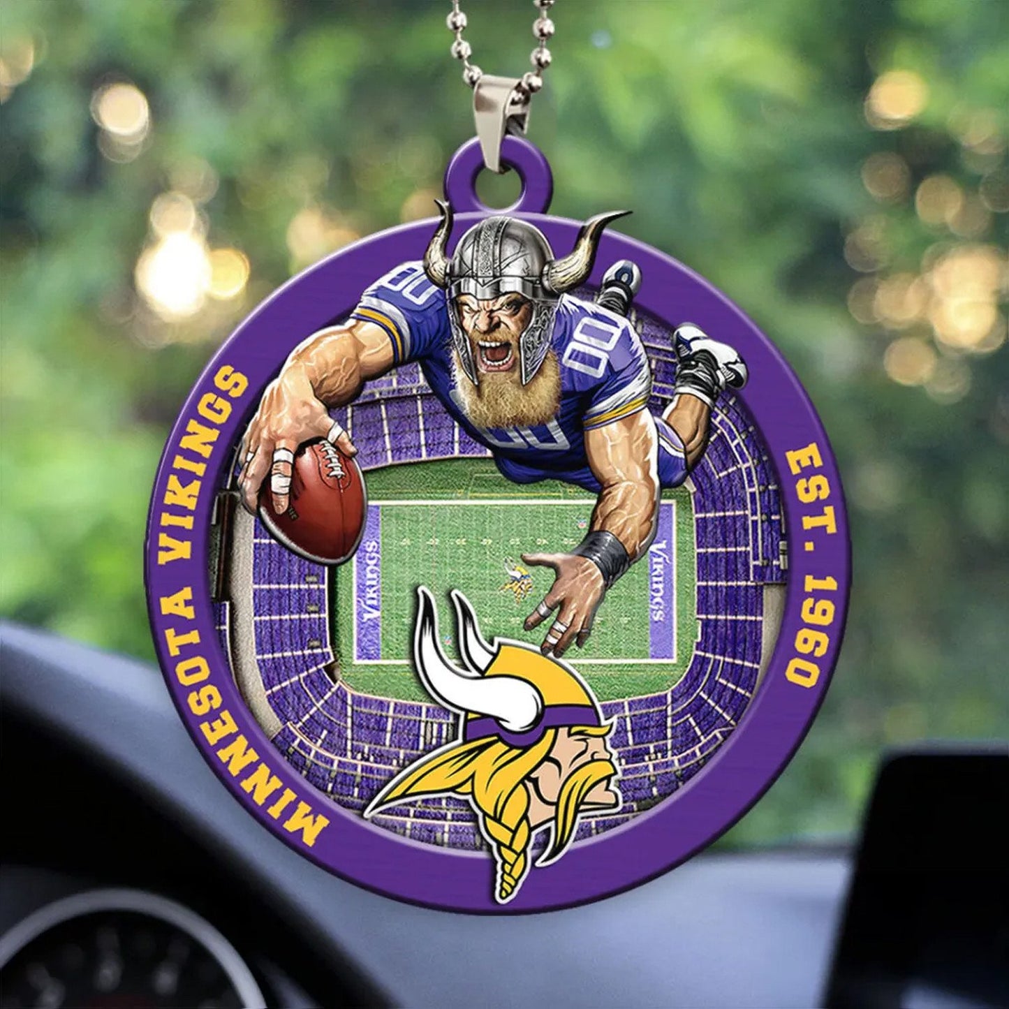 LIMITED EDITION - NEW CUSTOMIZED NFL05 MVK MINNESOTA VIKINGS ORNAMENT