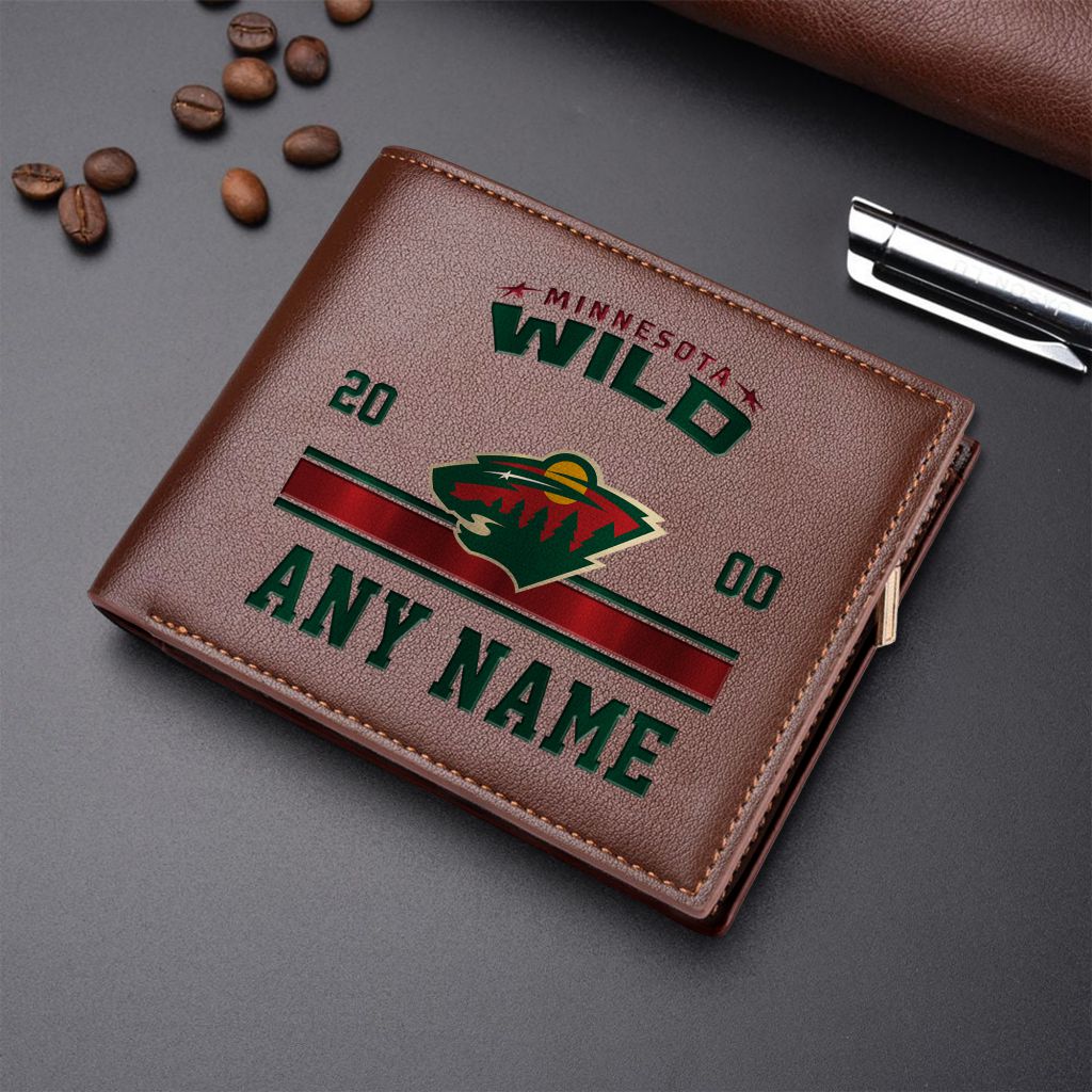 LIMITED EDITION - NEW CUSTOMIZED NHL13 MNW MINNESOTA WILD LEATHER WALLET