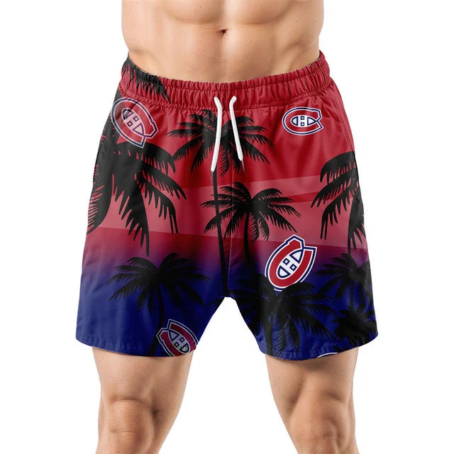 LIMITED EDITION - NEW CUSTOMIZED NHL11 MCD MONTREAL CANADIENS UNISEX HAWAIIAN SHIRT & SHORTS SET