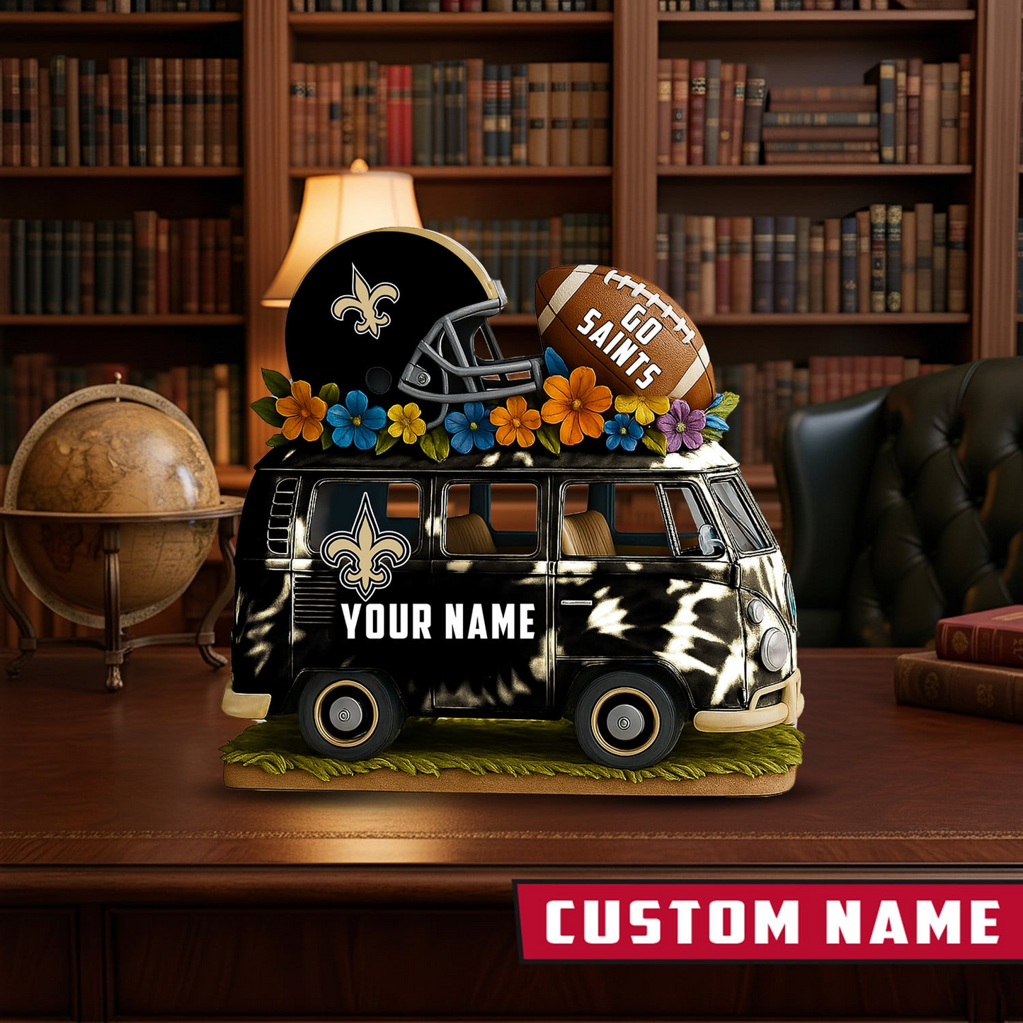 LIMITED EDITION - NEW CUSTOMIZED NFL24 NOS NEW ORLEANS SAINTS BUS ACRYLIC BLOCK