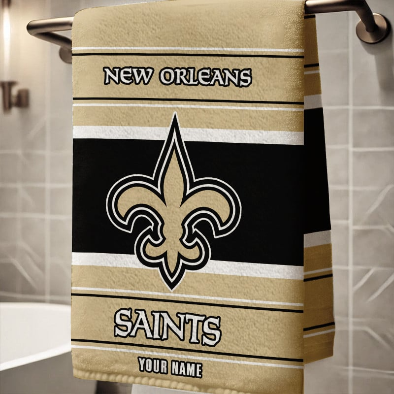 LIMITED EDITION - NEW CUSTOMIZED NFL24 NOS NEW ORLEANS SAINTS BEACH & BATH TOWEL (KIDS & ADULTS)